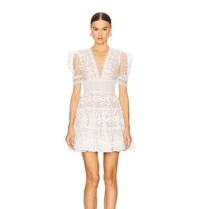Bronx and Banco White Lace Mini Megan Dress